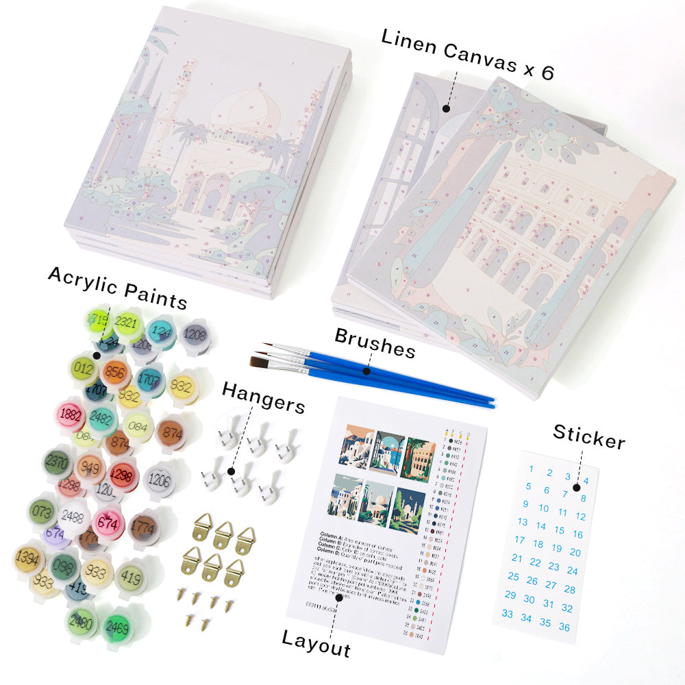 Jungle waterfall paint by numbers nature scene