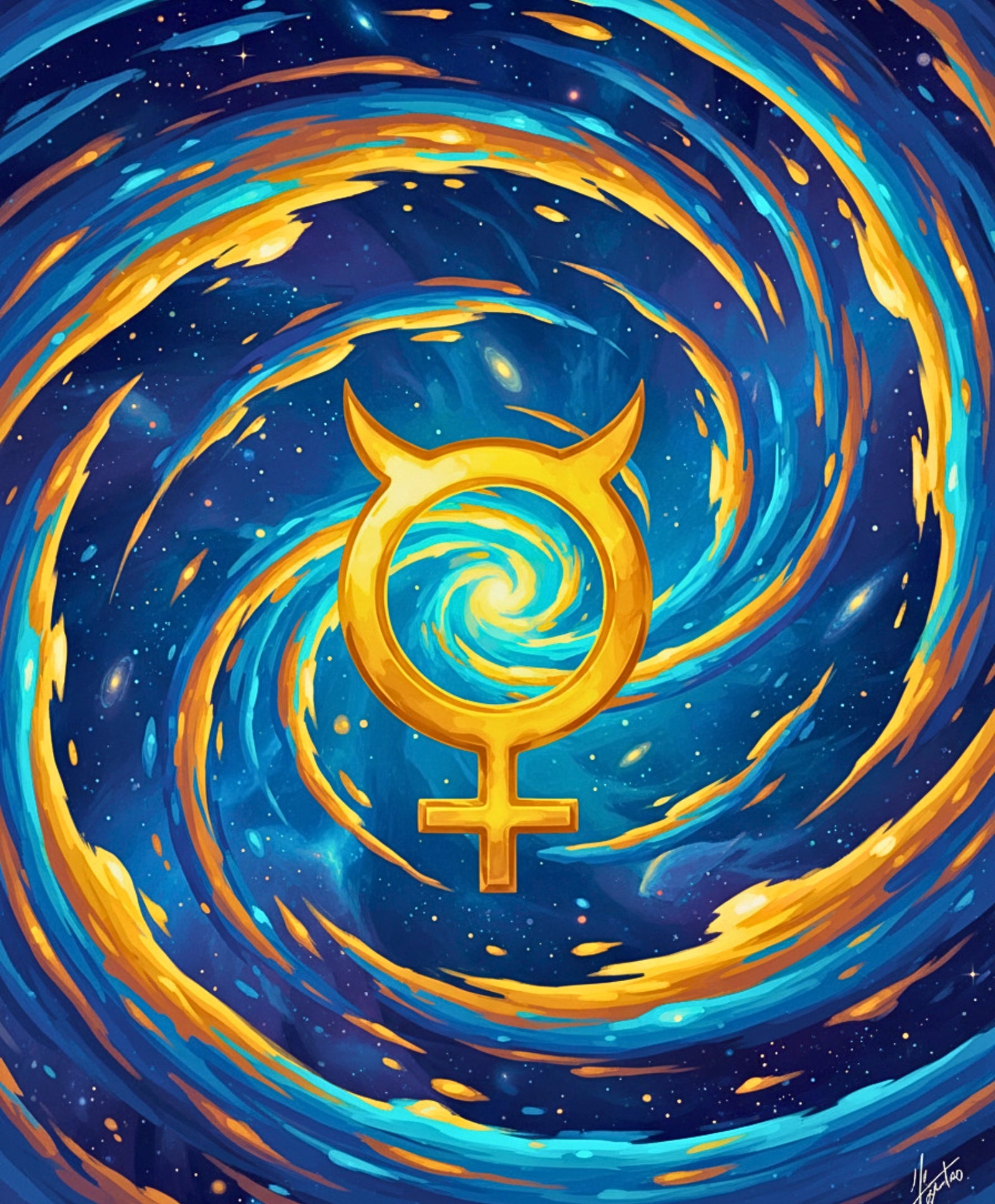 Kosmisches Stier-Emblem