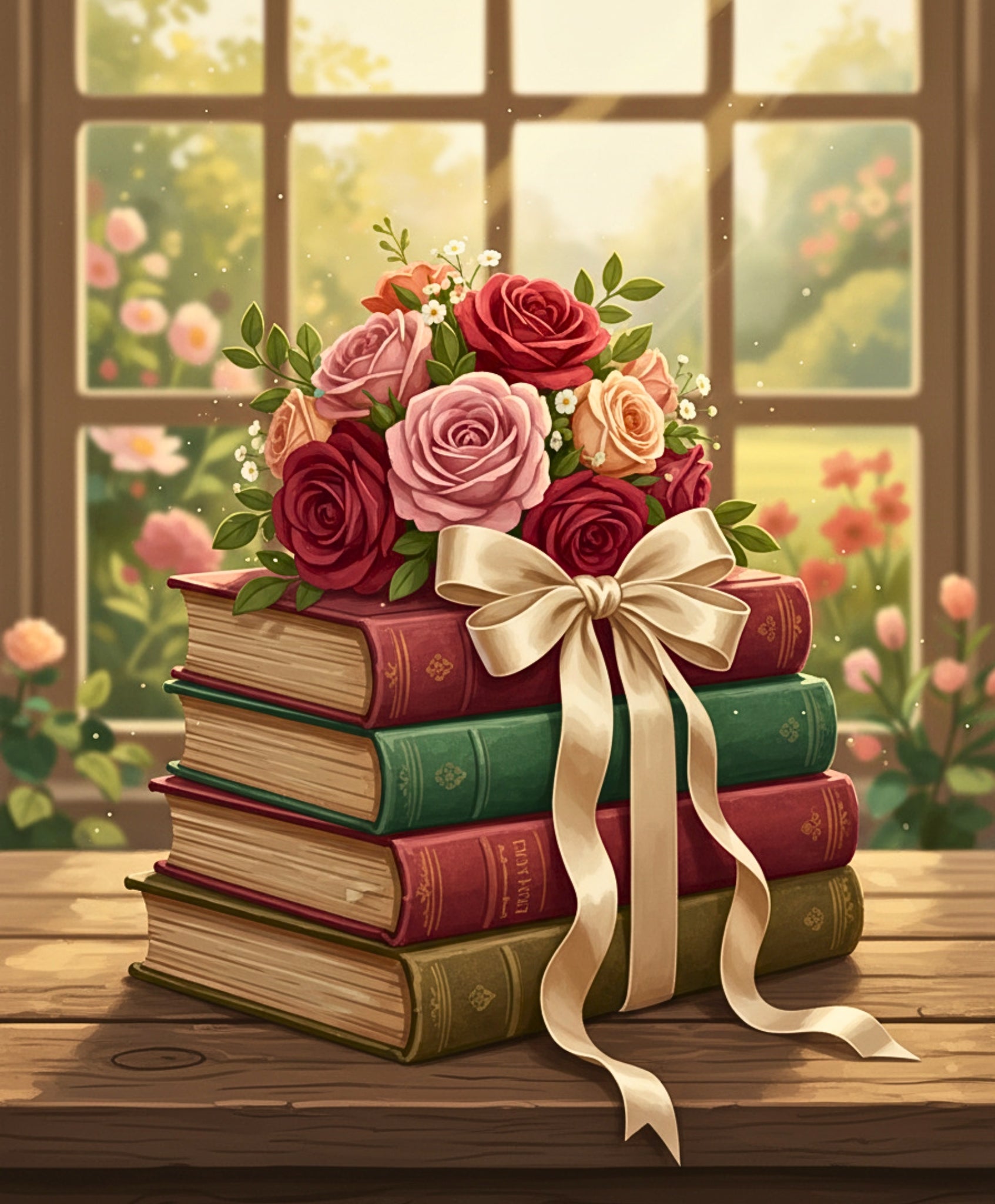 Blush Roses & Books
