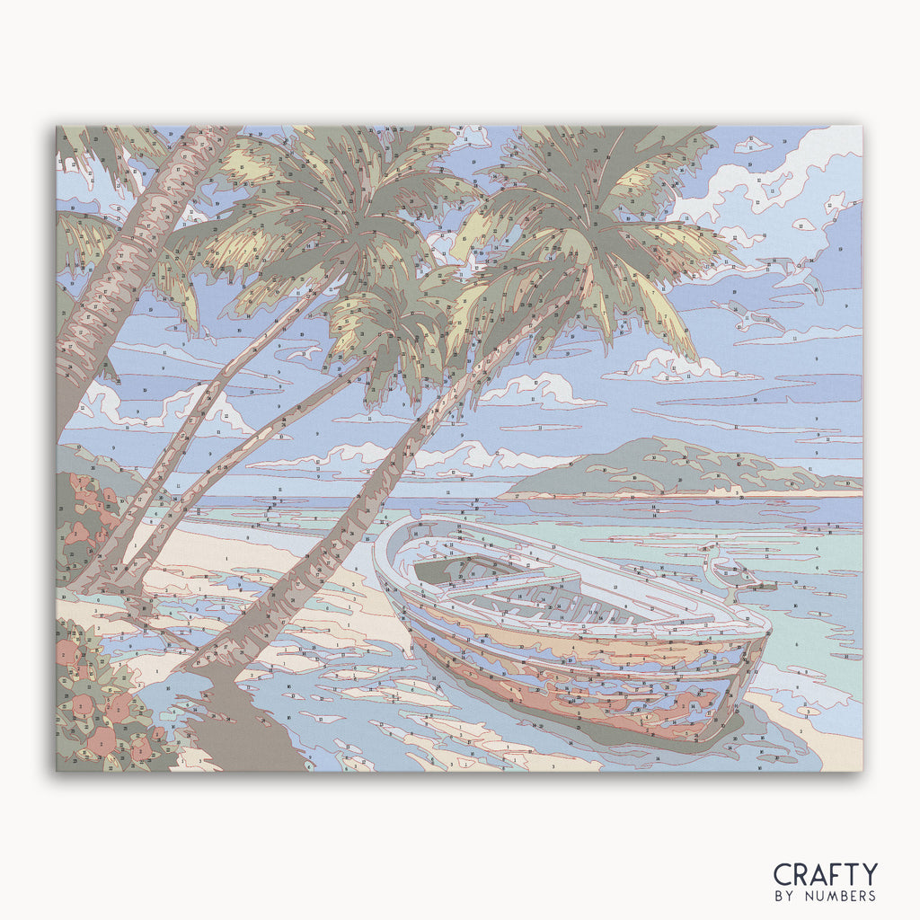 Heavenly Calm paint by numbers canvas kit with soft pastel sky