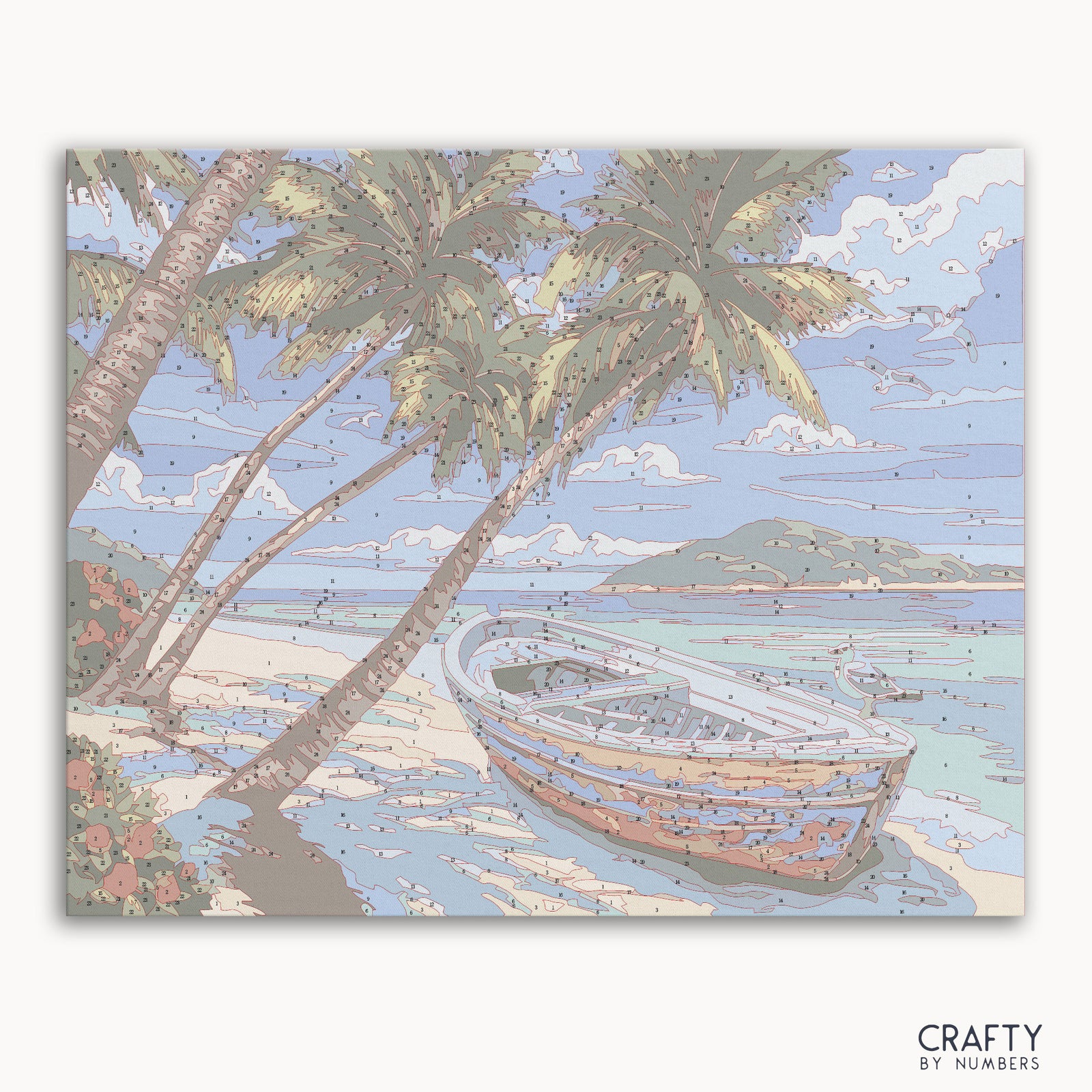 Kit de lienzo de pintura por números Heavenly Calm con cielo pastel suave