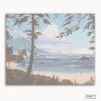 Morning Hike paint by numbers kit with sunrise over mountain trail and scenic landscape.