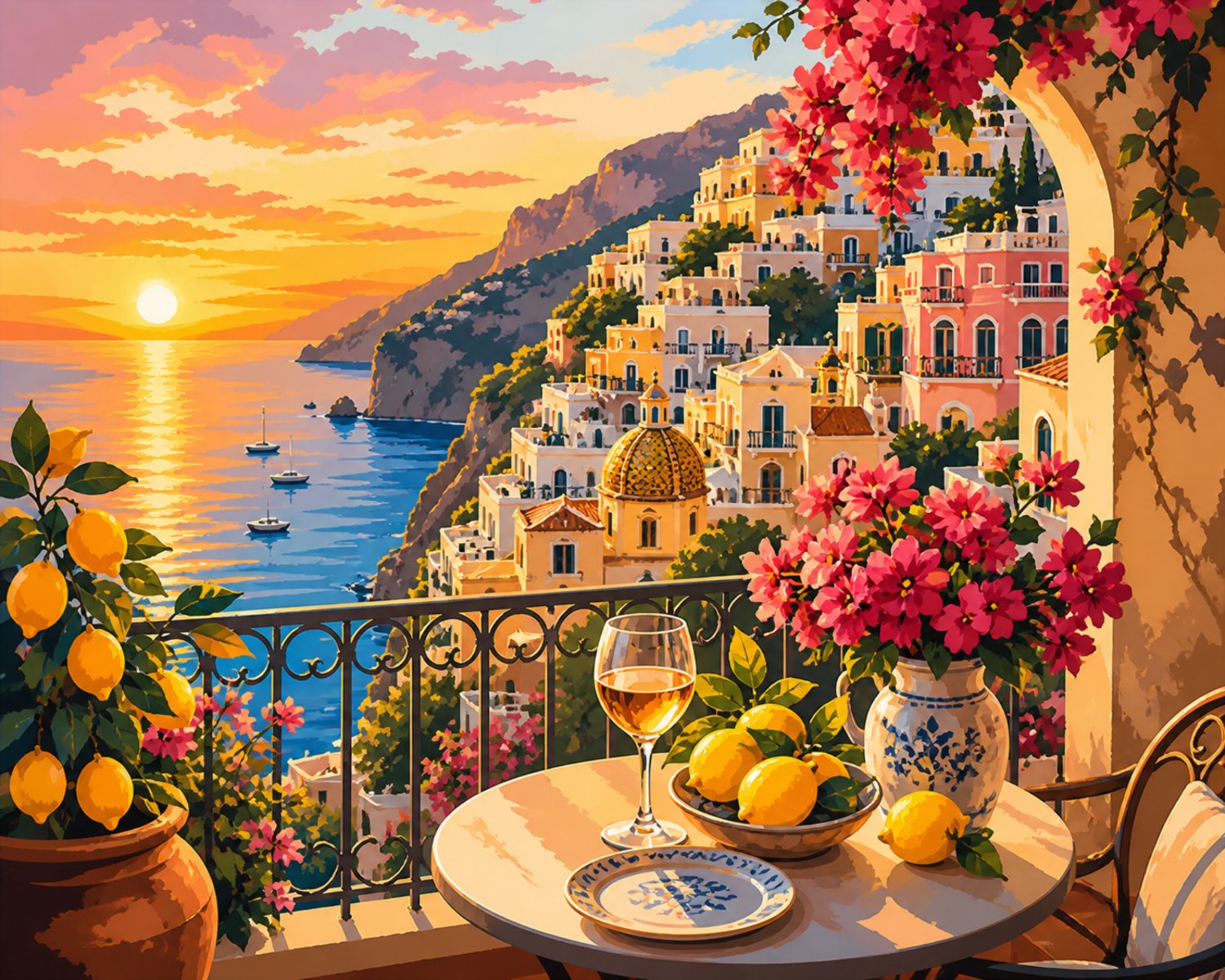 Puesta de sol en Amalfi