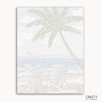 Paradise Beach paint by number showcasing vibrant colors and famous paintings inspired style with vincent van gogh famous paintings elements.