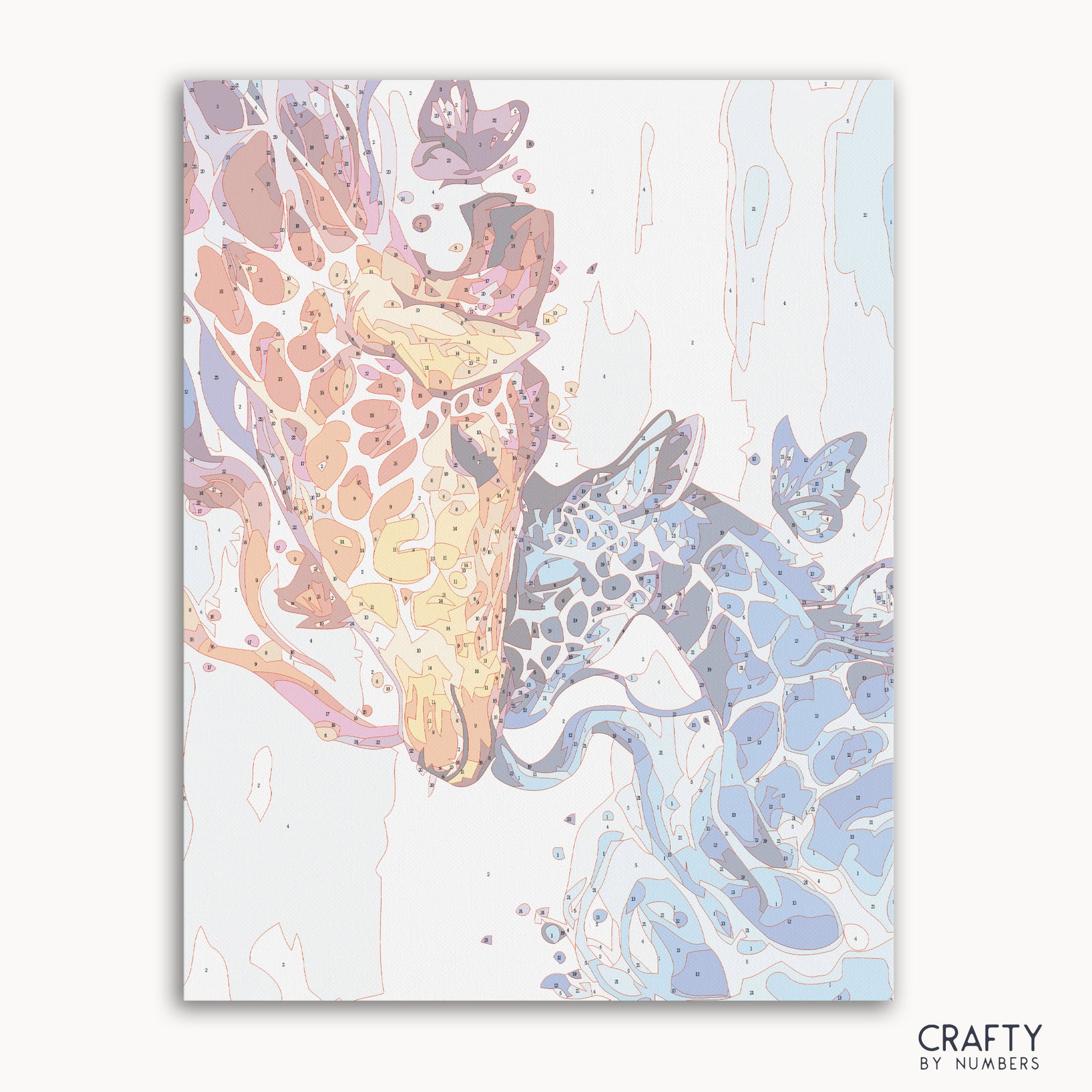 Detailed Giraffe Mother's Love paint by numbers design