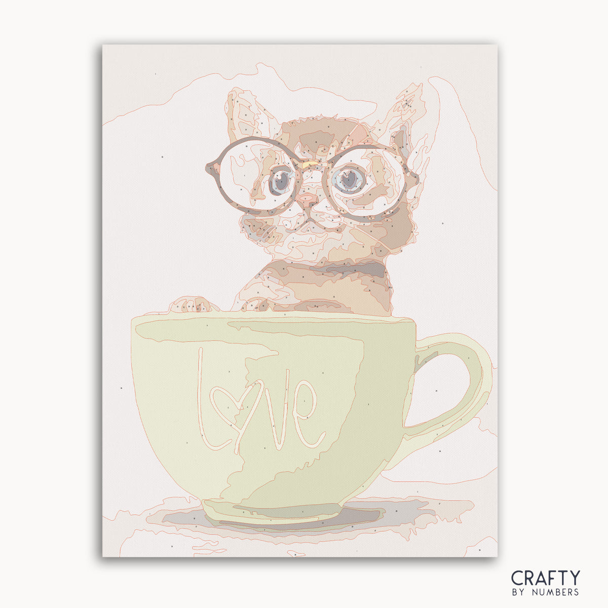 Peinture pop-up Kitty par numéro avec des couleurs vives inspirées de peintures célèbres, notamment des peintures célèbres de Van Gogh et des peintures de paysages célèbres.