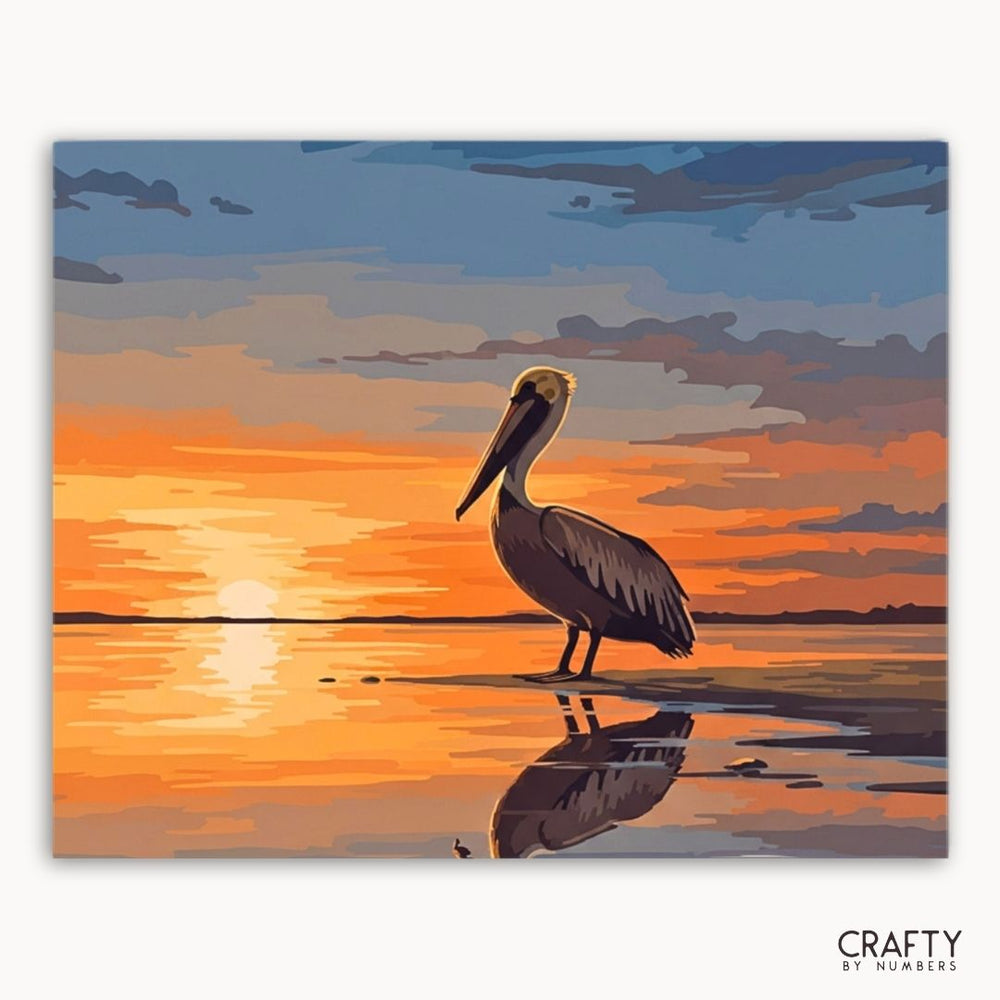 Sunset Shore Pelican