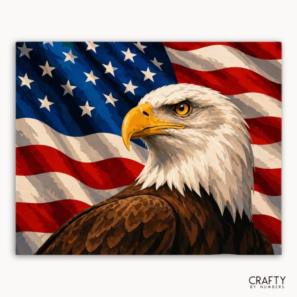 Bald Eagle paint by numbers artwork on canvas