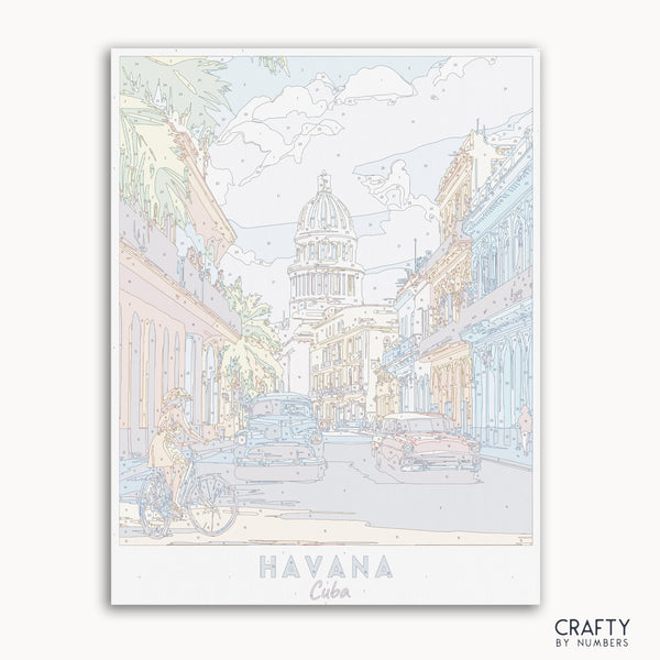 famous landmarks art paint by numbers Havana
