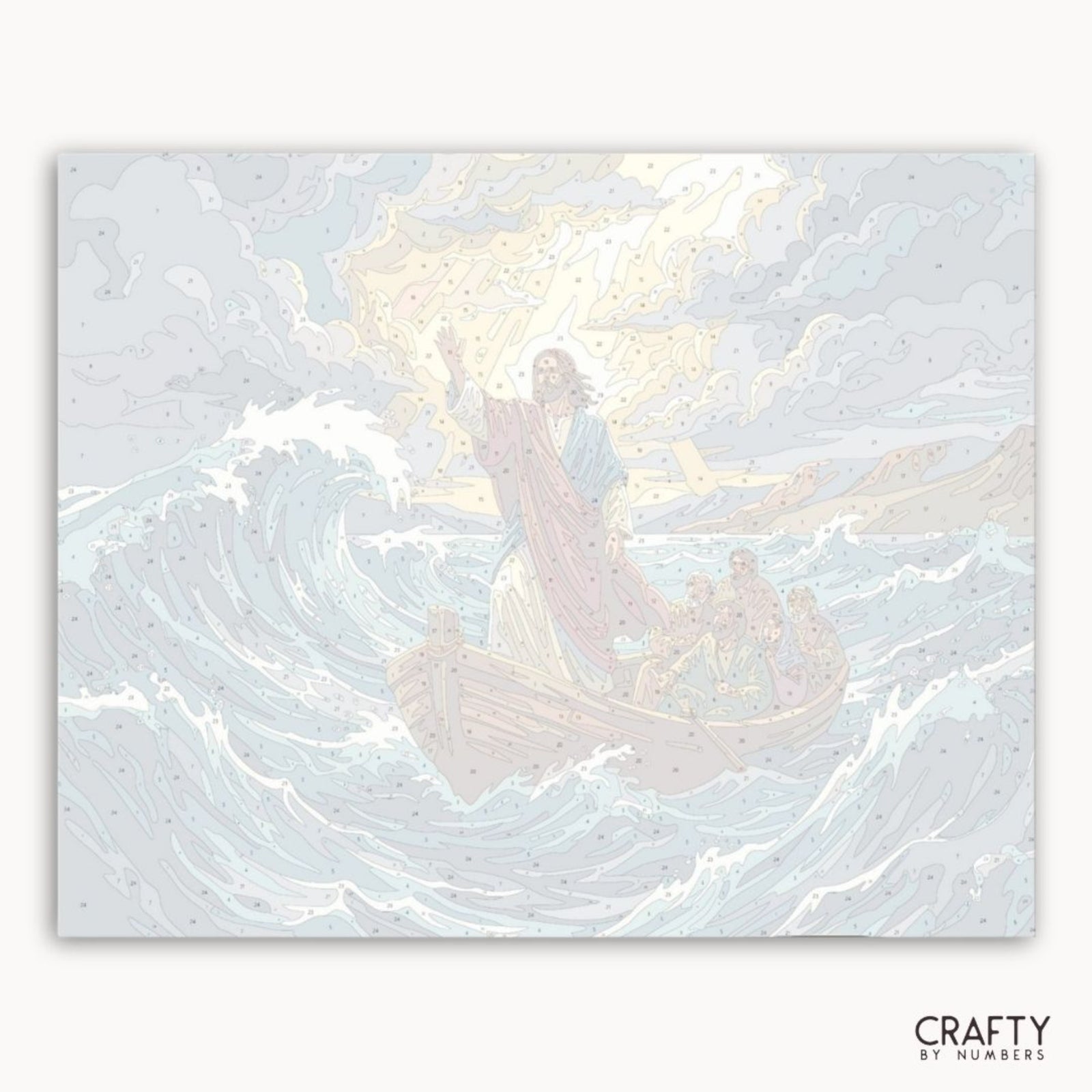 Numbered canvas preview for Storm Calmed paint by numbers with outlined color sections