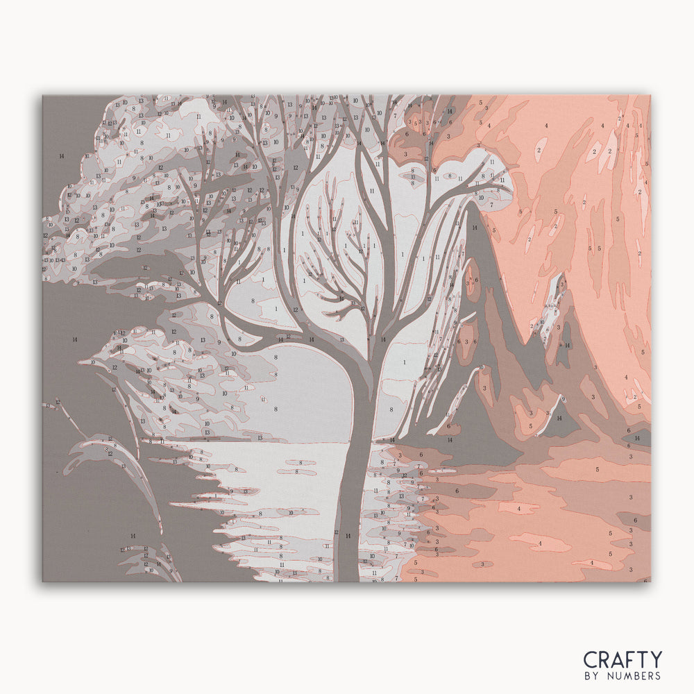 Dark to Light paint by numbers kit with gradient background