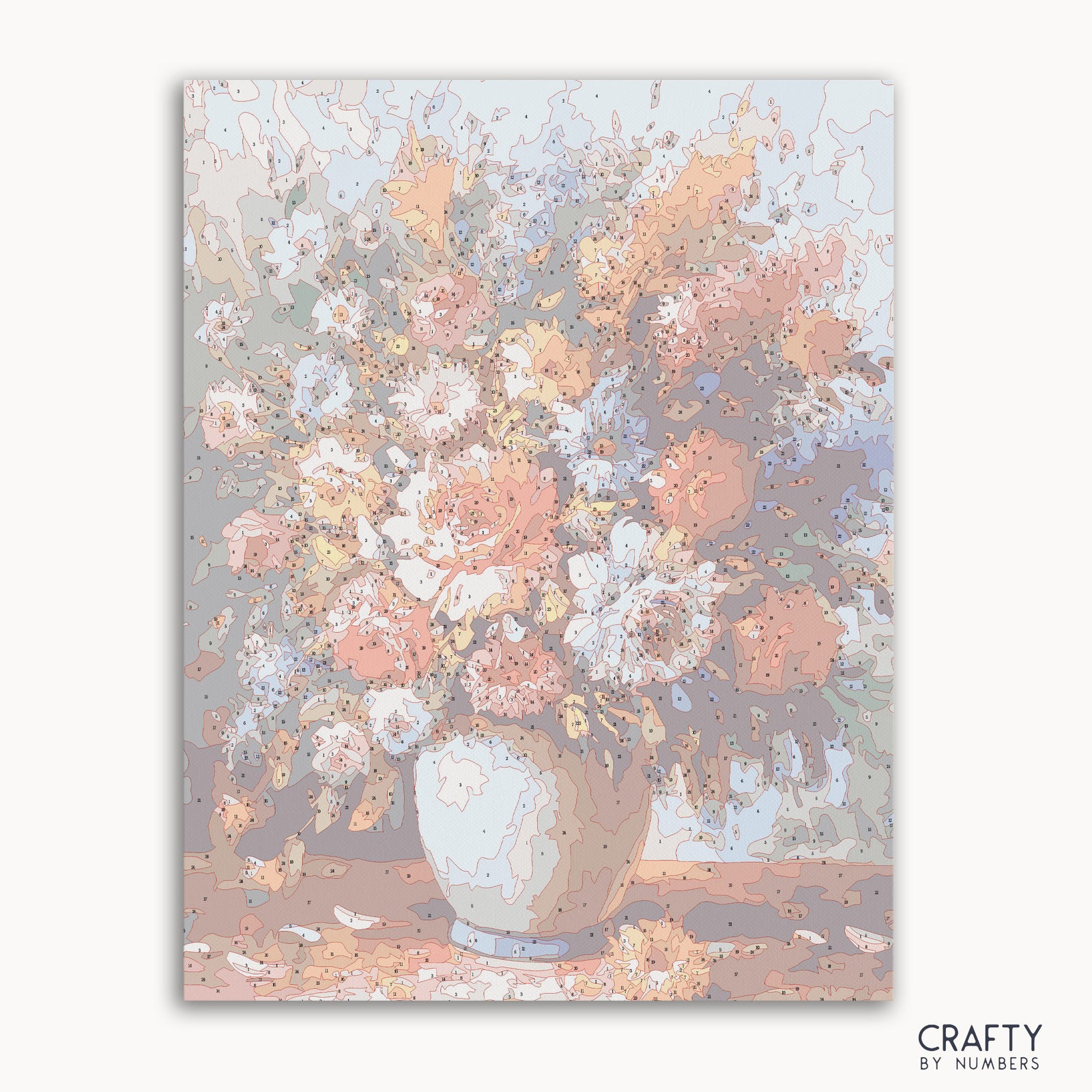 Detailed Garden flowers paint by numbers design