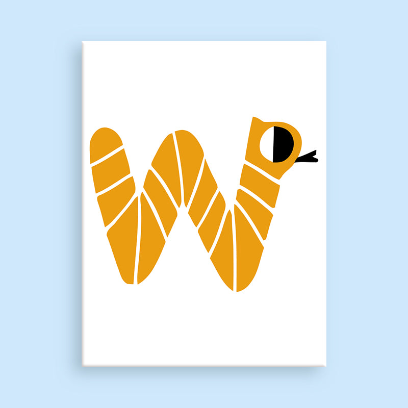 Yellow bird illustration on a white background with a light blue border