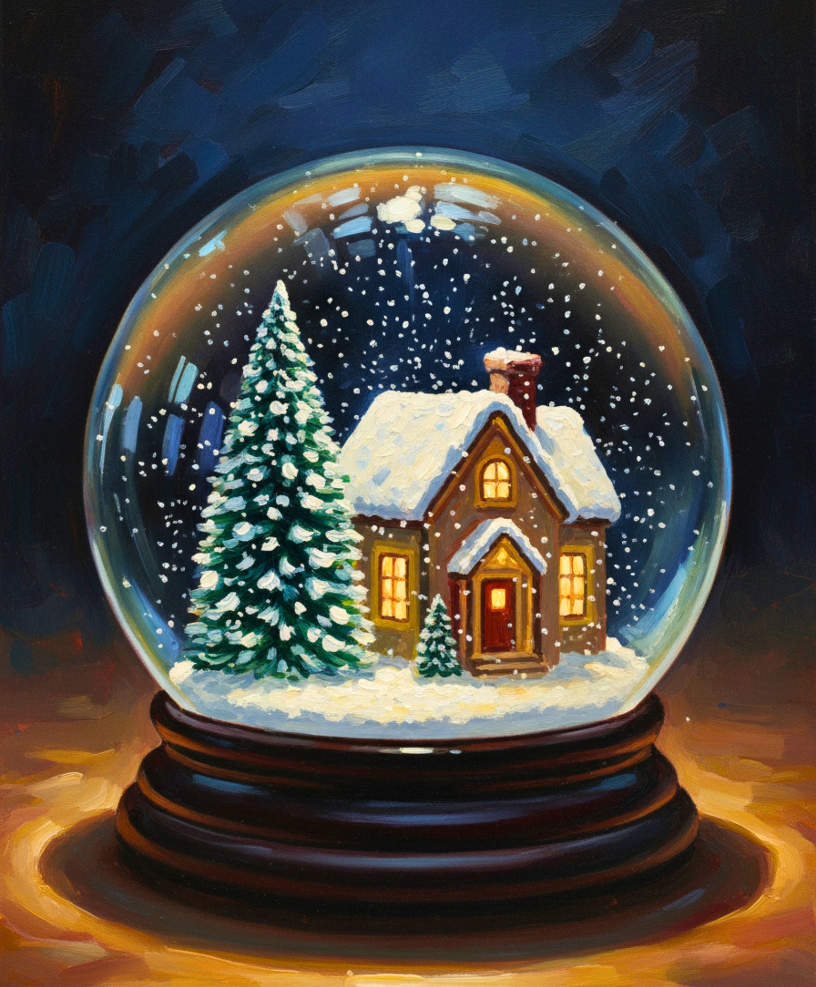 A World of Snow & Light paint by numbers artwork