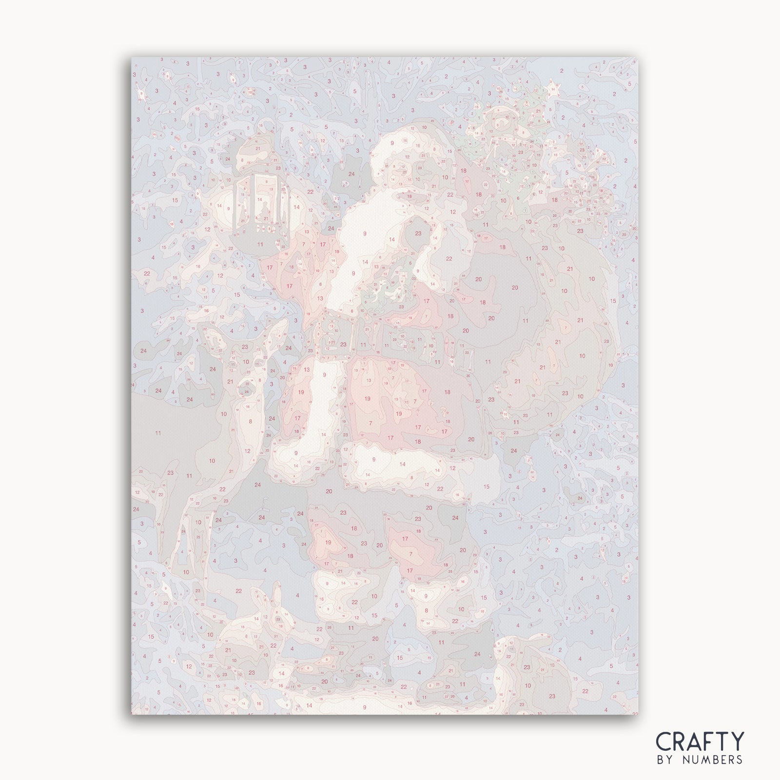 Merry Christmas paint by numbers kit with canvas and paints