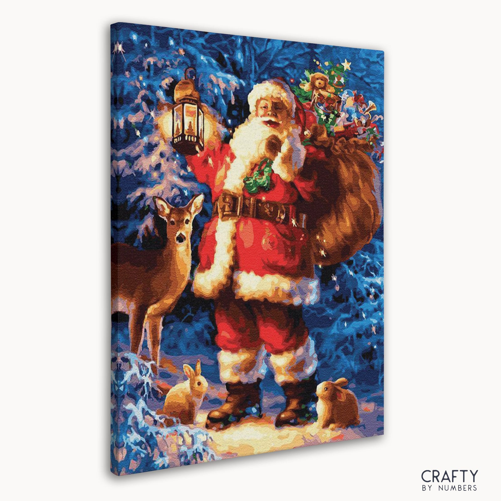 Close-up detail of Merry Christmas artwork