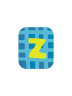 Blue checkered square with a yellow 'Z' on a white background