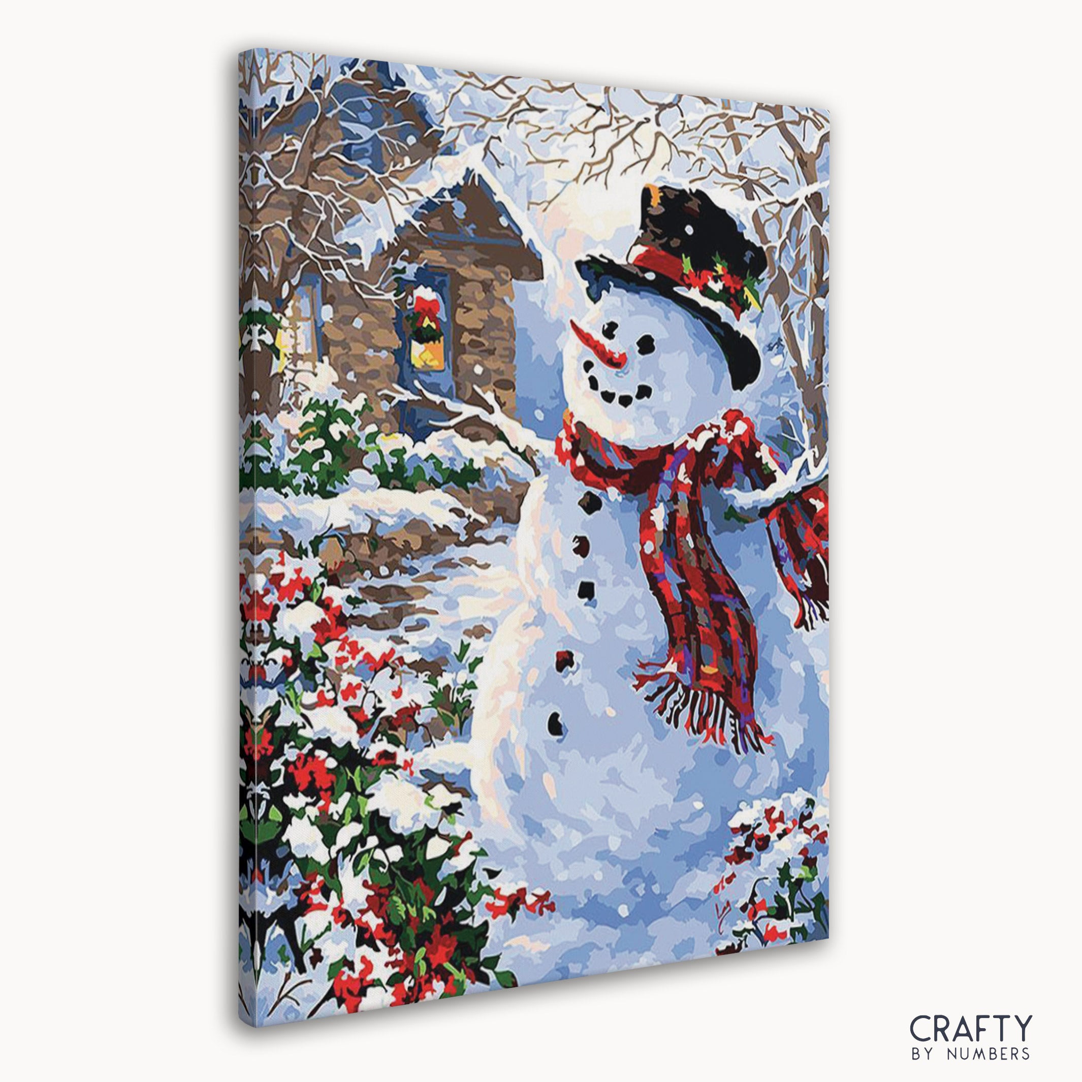 DIY festive snowman painting kit for holiday home decor.