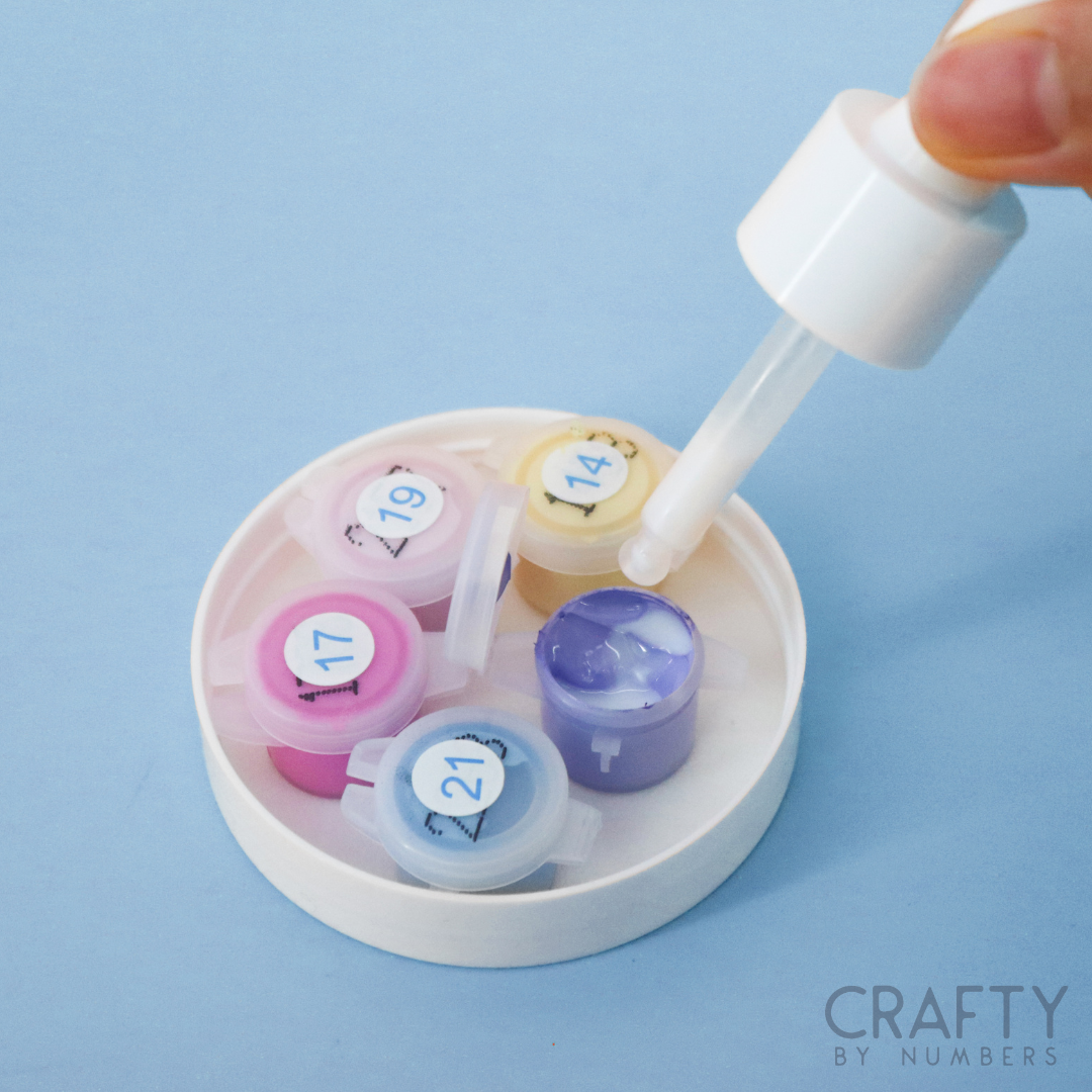 Kit de peinture par numéros Revive Dry Paints avec des acryliques pour une peinture sur toile DIY adaptée aux débutants à la maison.
