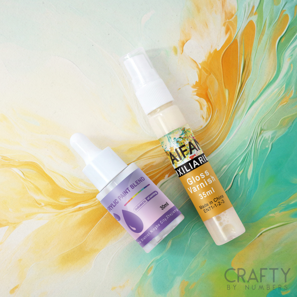 Bundle Gloss & Revive paint by numbers kit with vibrant colors for adults DIY canvas painting fun.