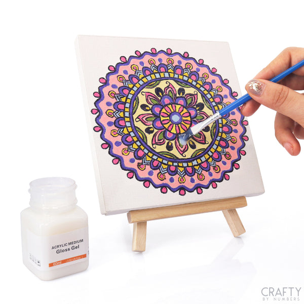 Acrylic primer gesso for paint by numbers, ideal for smooth canvas preparation.