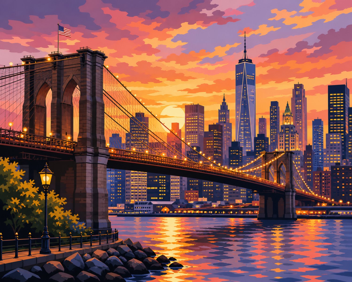 Coucher de soleil à Brooklyn