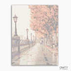Autumn rain paint by numbers kit with a peaceful forest scene