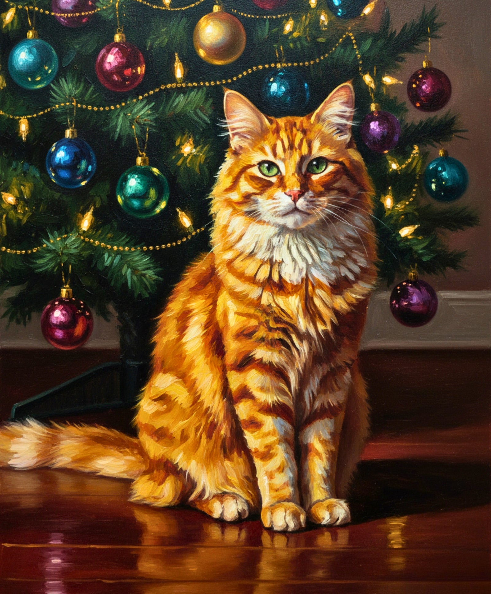 Paws & Pine Needles paint by numbers artwork