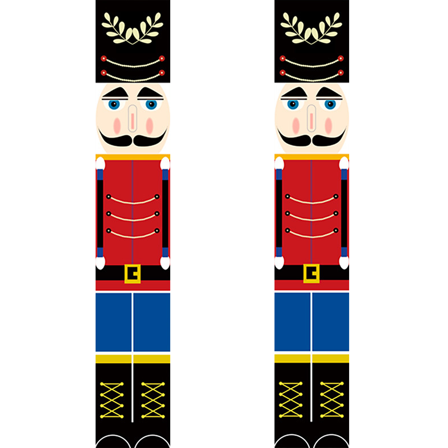 Two nutcracker soldier designs on a white background