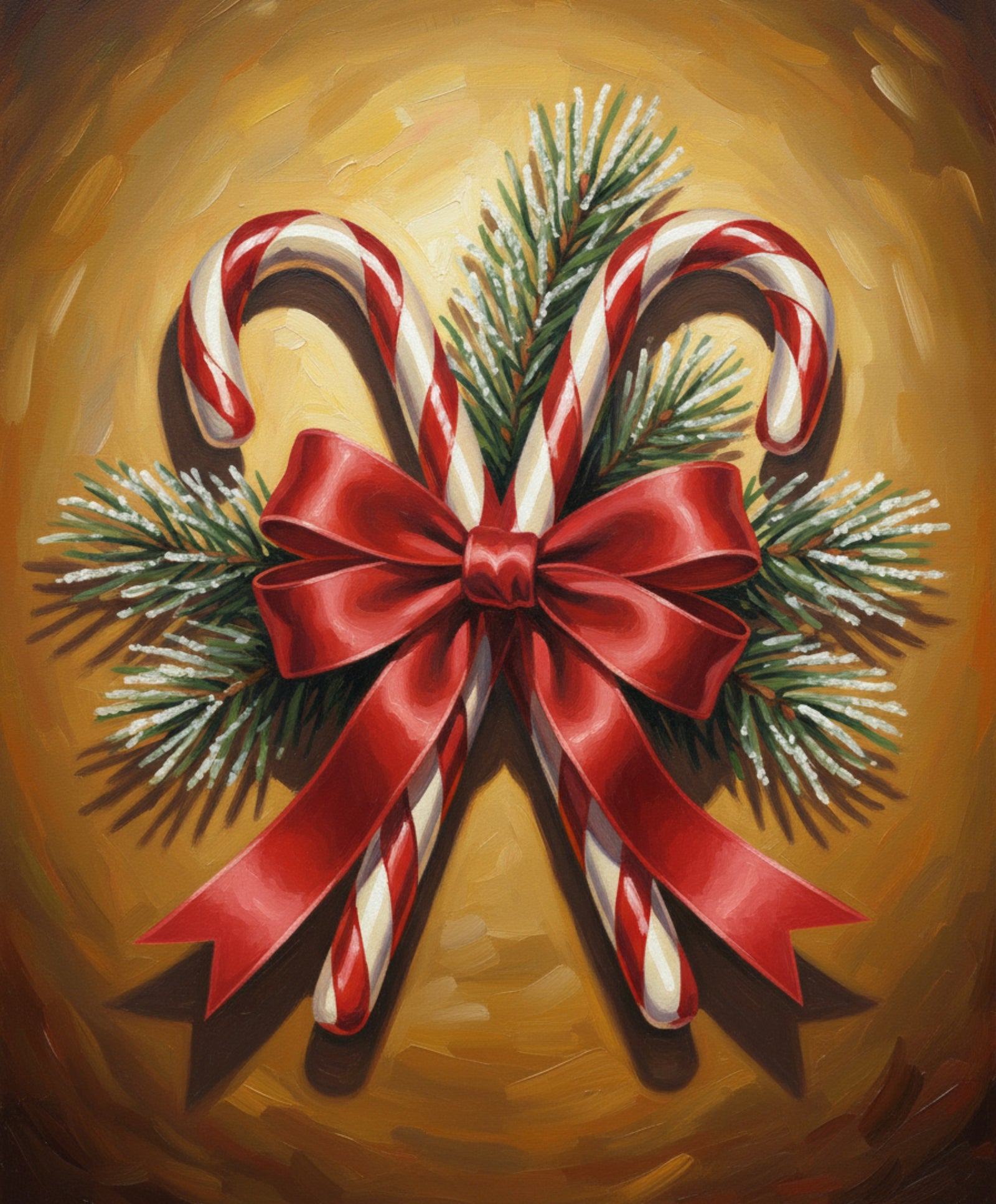 Ribbon & Red Stripes paint by numbers artwork