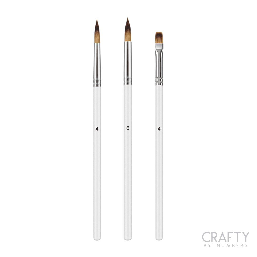 Fine detail paint brushes ideal for paint by numbers and intricate artistic work with acrylics.