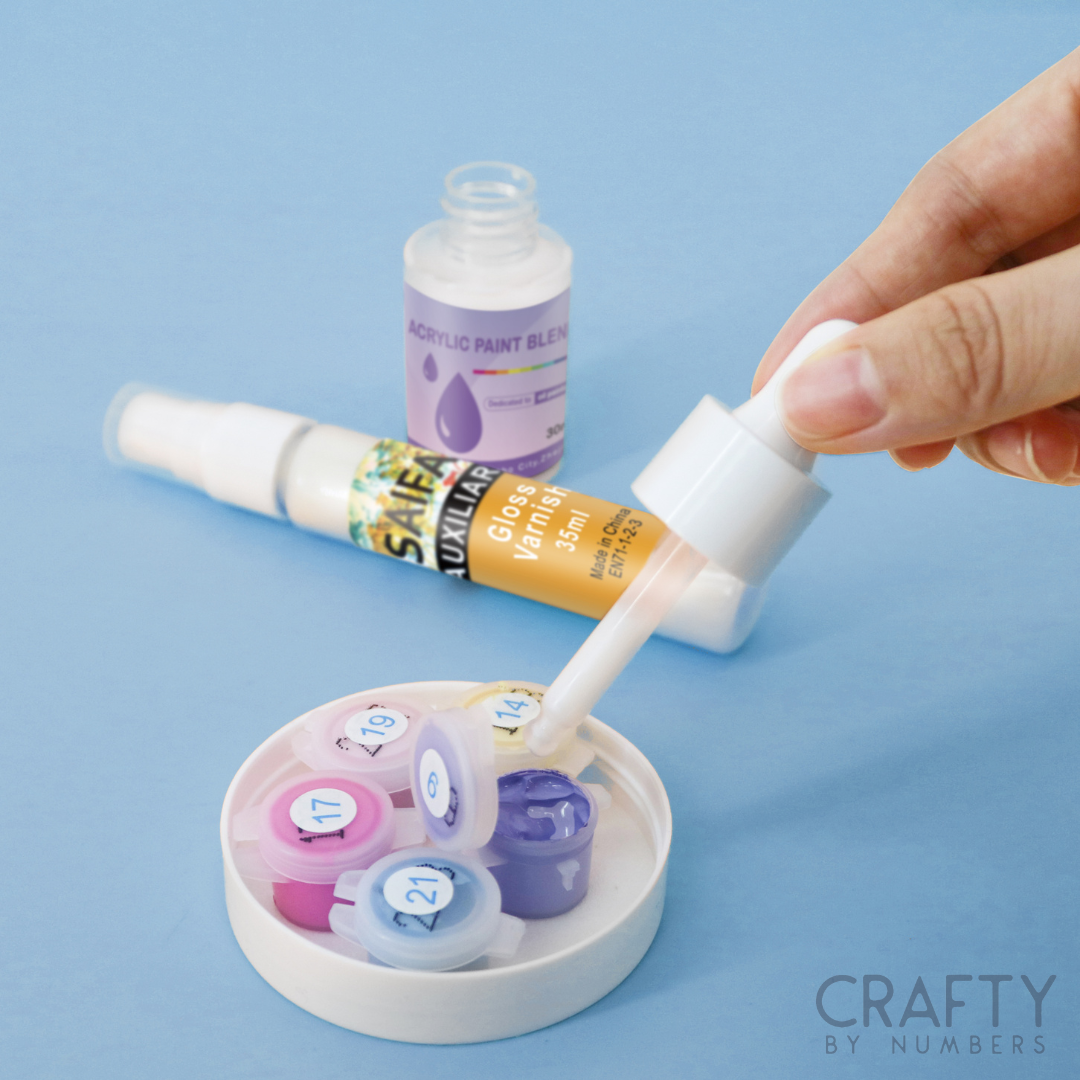 Gloss & Revive paint by numbers canvas kit for hobbyists and relaxing painting at home.