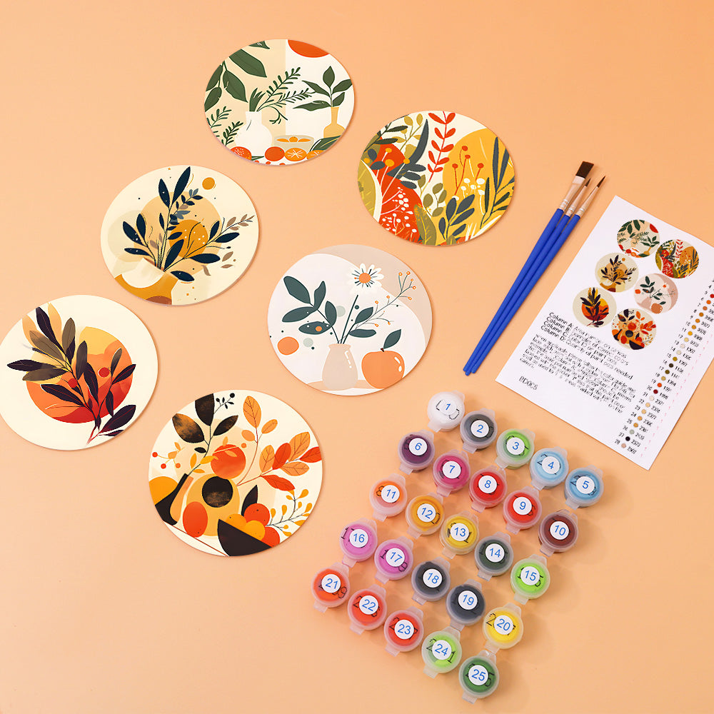 Earthy Elegance Coasters with intricate designs inspired by famous paintings of women and their delicate details.