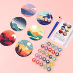 Scenic landscape painting kit set of 6, creative home décor artwork for living room walls
