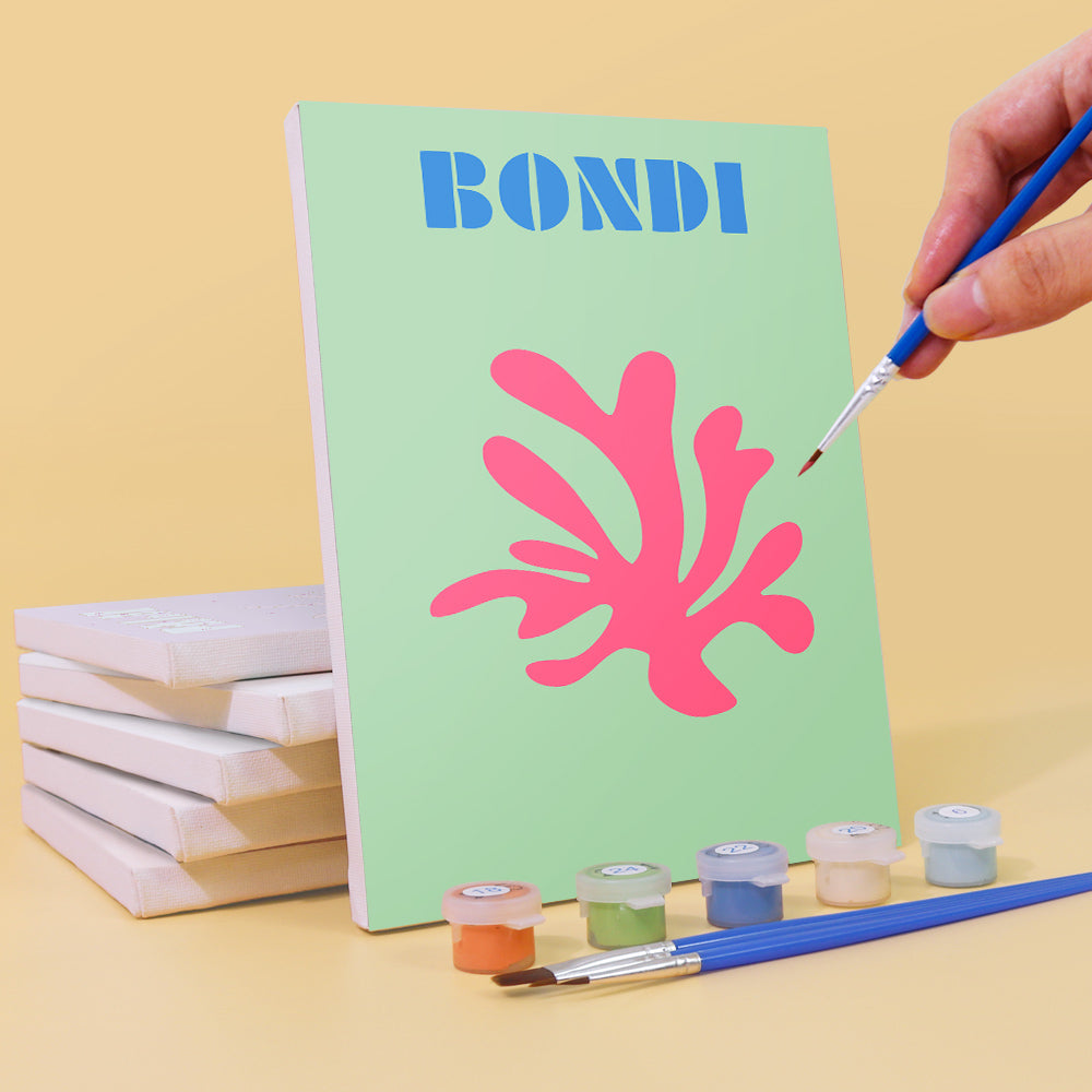 Completed Mini Escapes paint by numbers floral artwork