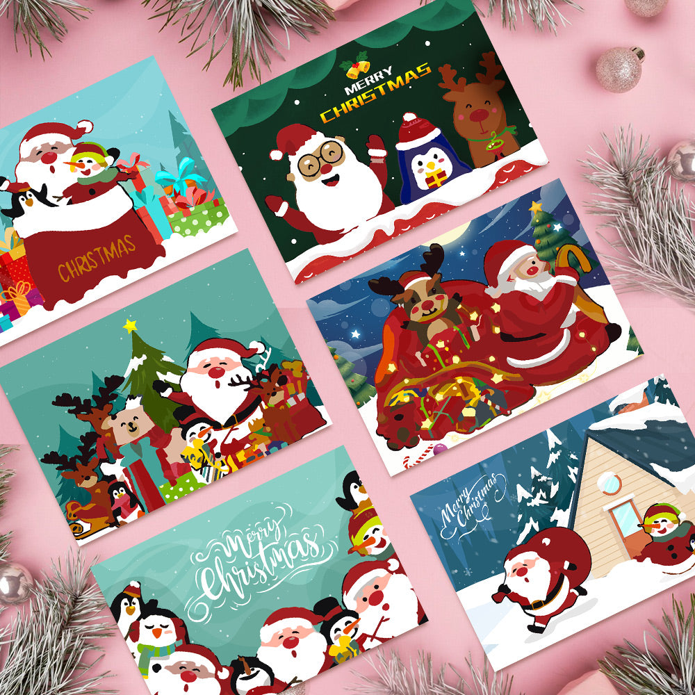 Jingle Bell Joy Malen-nach-Zahlen-Set mit 6 Stück, festliches DIY-Weihnachtshandwerk für Anfänger und Weihnachtsdekoration.