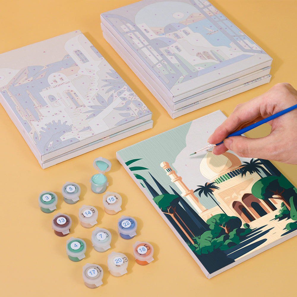 Ocean waves crashing paint by numbers seascape