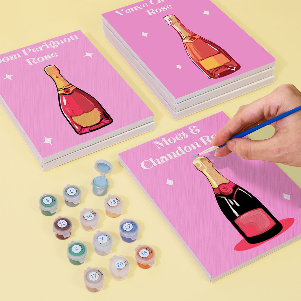 craft painting 3 sets of Rosé Champagne paint by numbers 