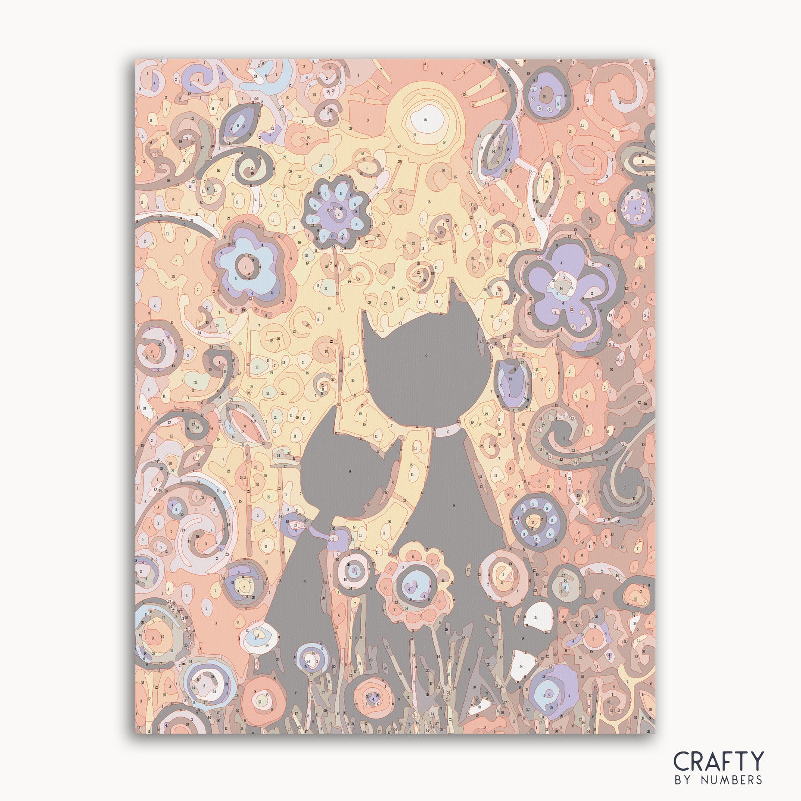 Detailed Happy Cats paint by numbers design