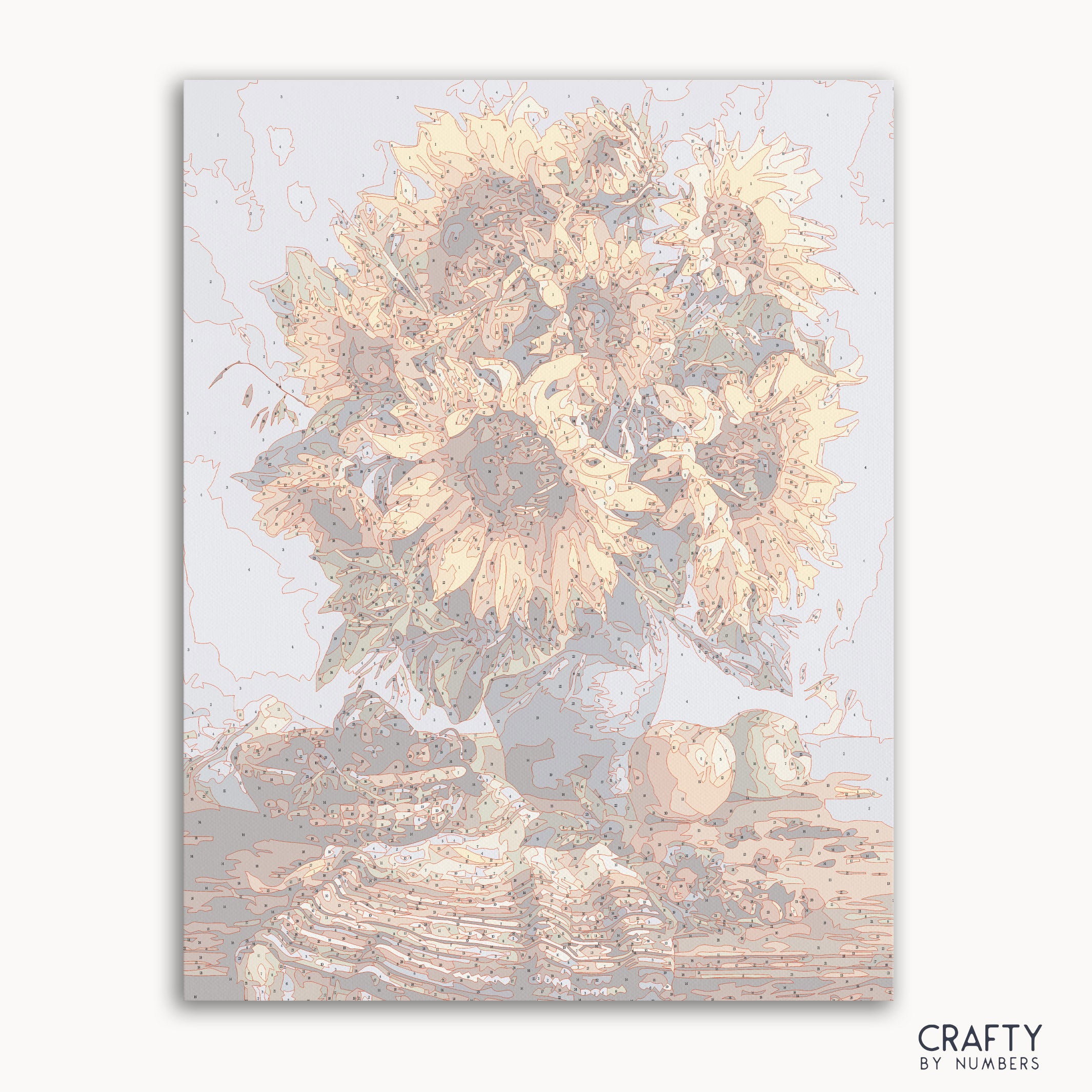 Sunflowers in a Vase paint by number inspired by famous paintings and van gogh famous paintings style.