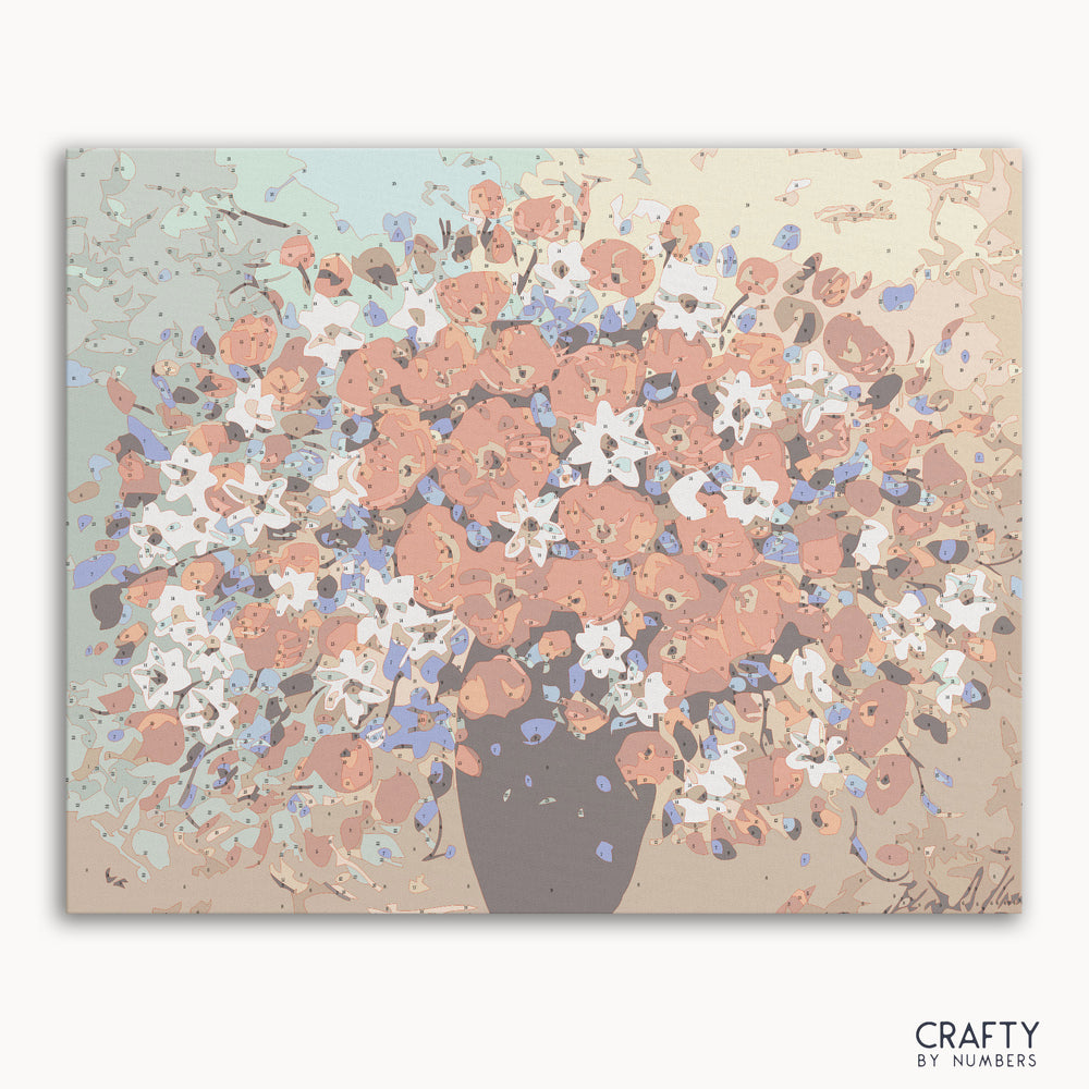 Bouquet of Colors paint by number inspired by famous paintings with vibrant hues recalling van gogh famous paintings and famous still life paintings.