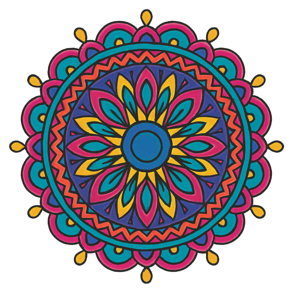 Beginner-friendly mandala painting kit with numbered sections