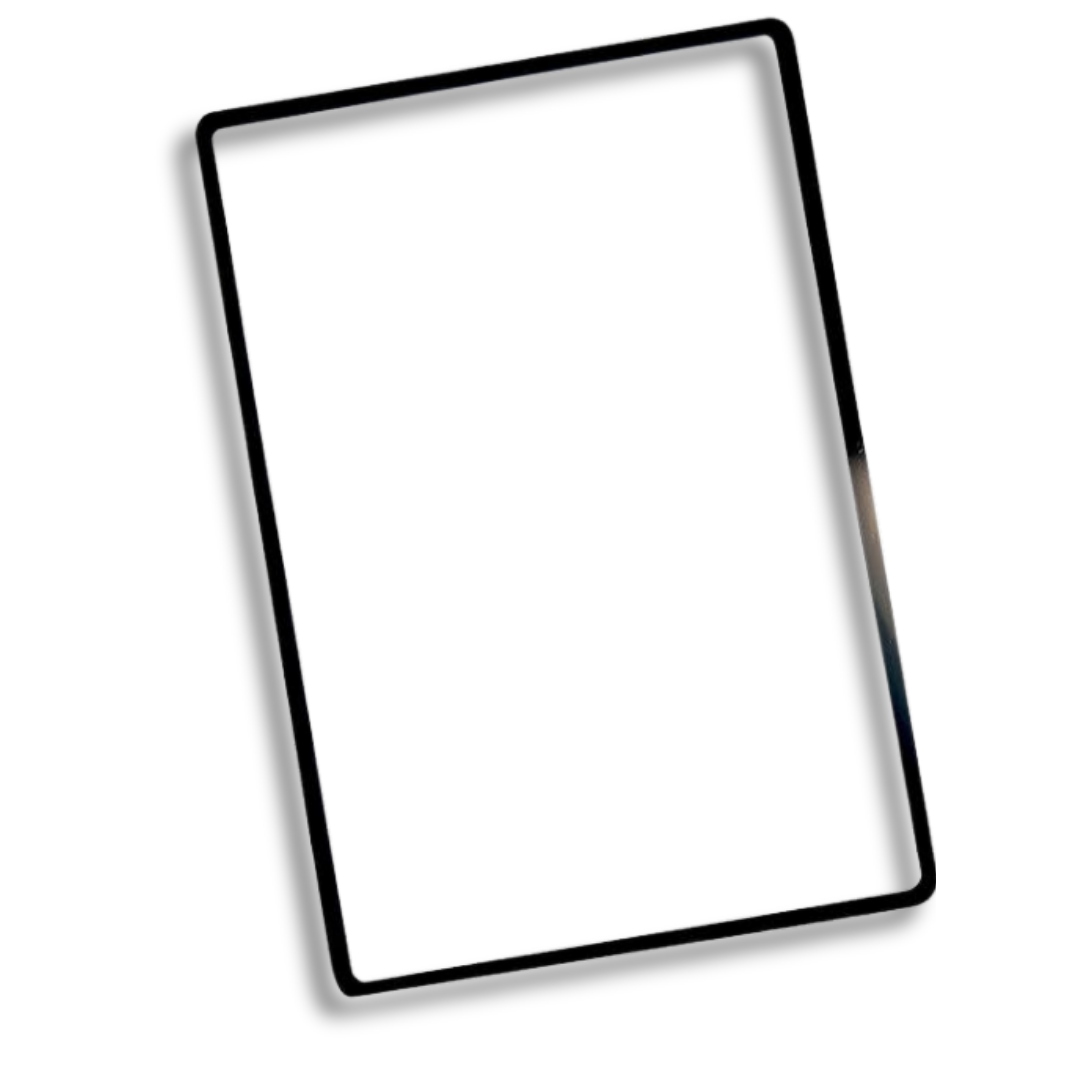 Black rectangular frame on a white background