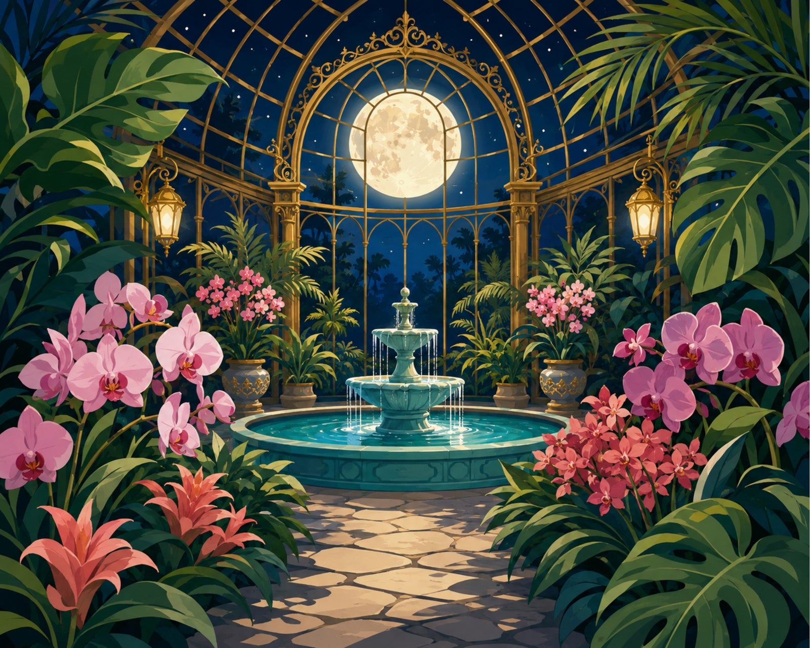 Conservatorio iluminado por la luna