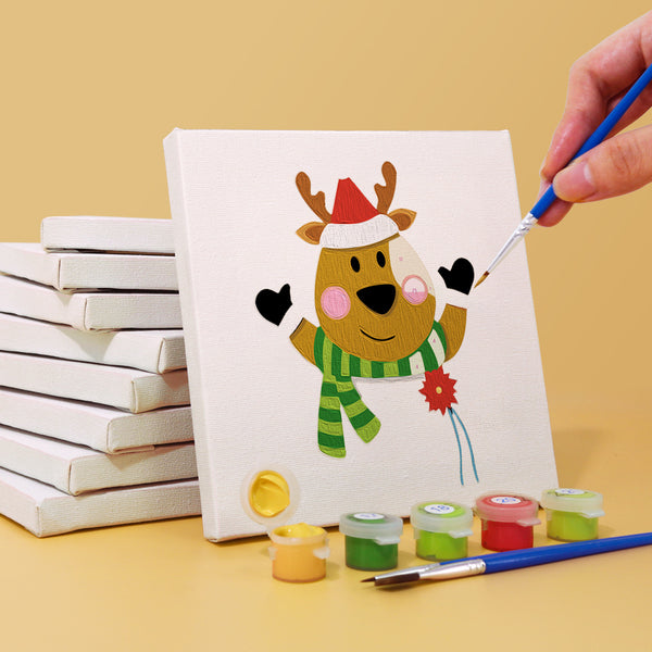 Christmas Pals Mini Paint by Numbers Kit with Santa and reindeer design