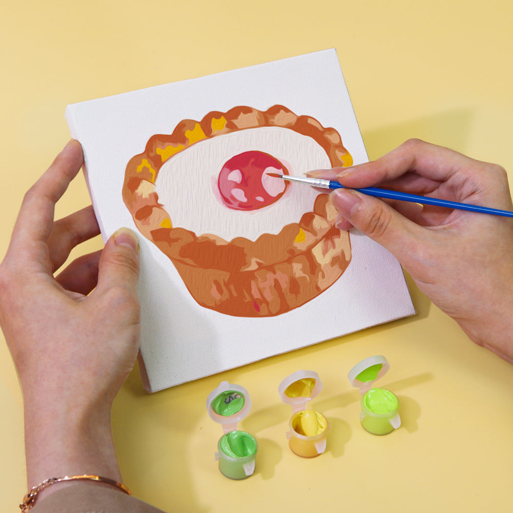 Kit de mini peinture par numéros Baked with Love avec motif de produits de boulangerie