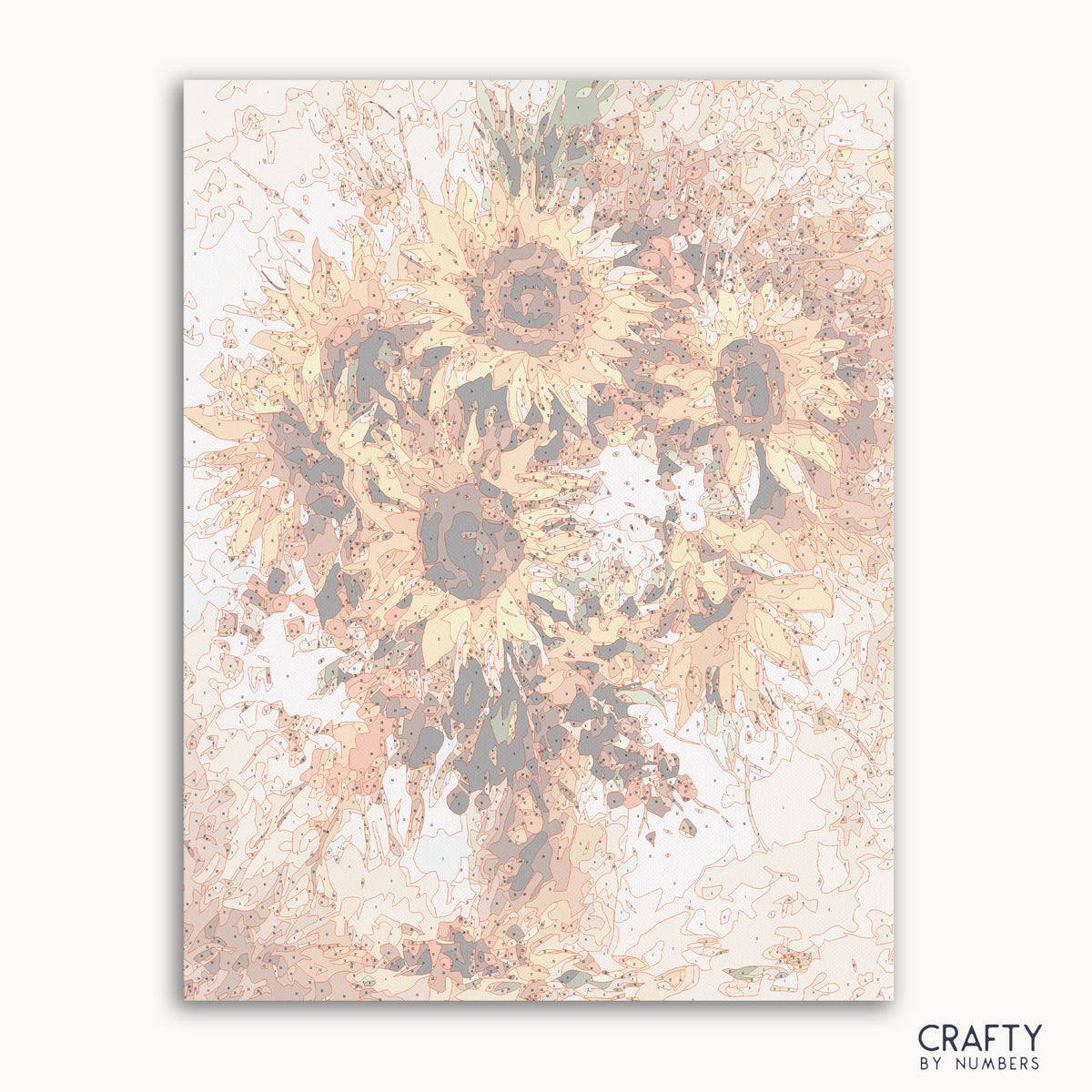 Sunflower Burst paint by number inspired by famous paintings and van gogh famous paintings featuring vibrant yellow petals.