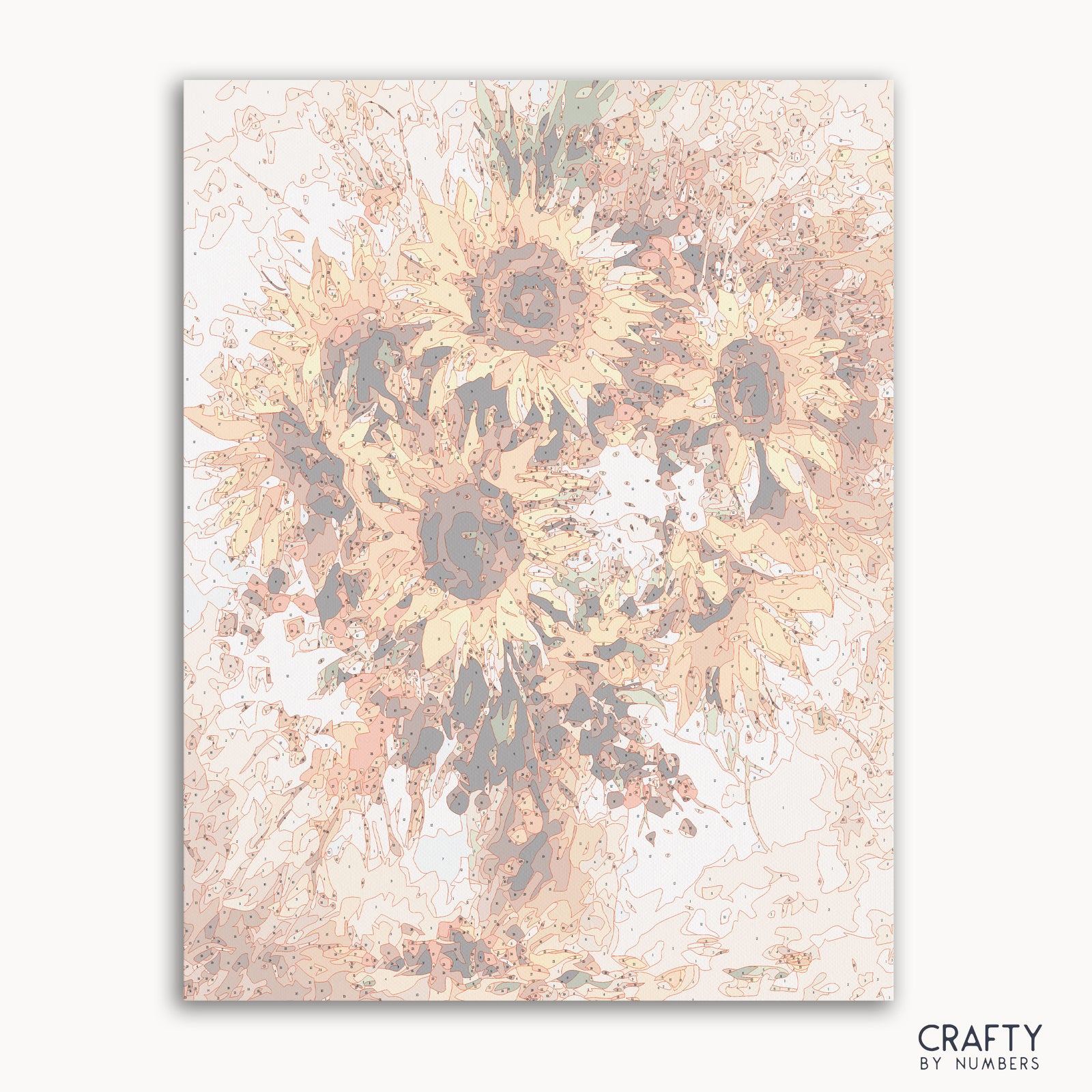 Detailed Sunflower Burst paint by numbers design