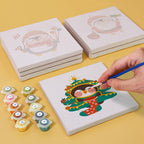 Penguin family in snowy scene paint by numbers set