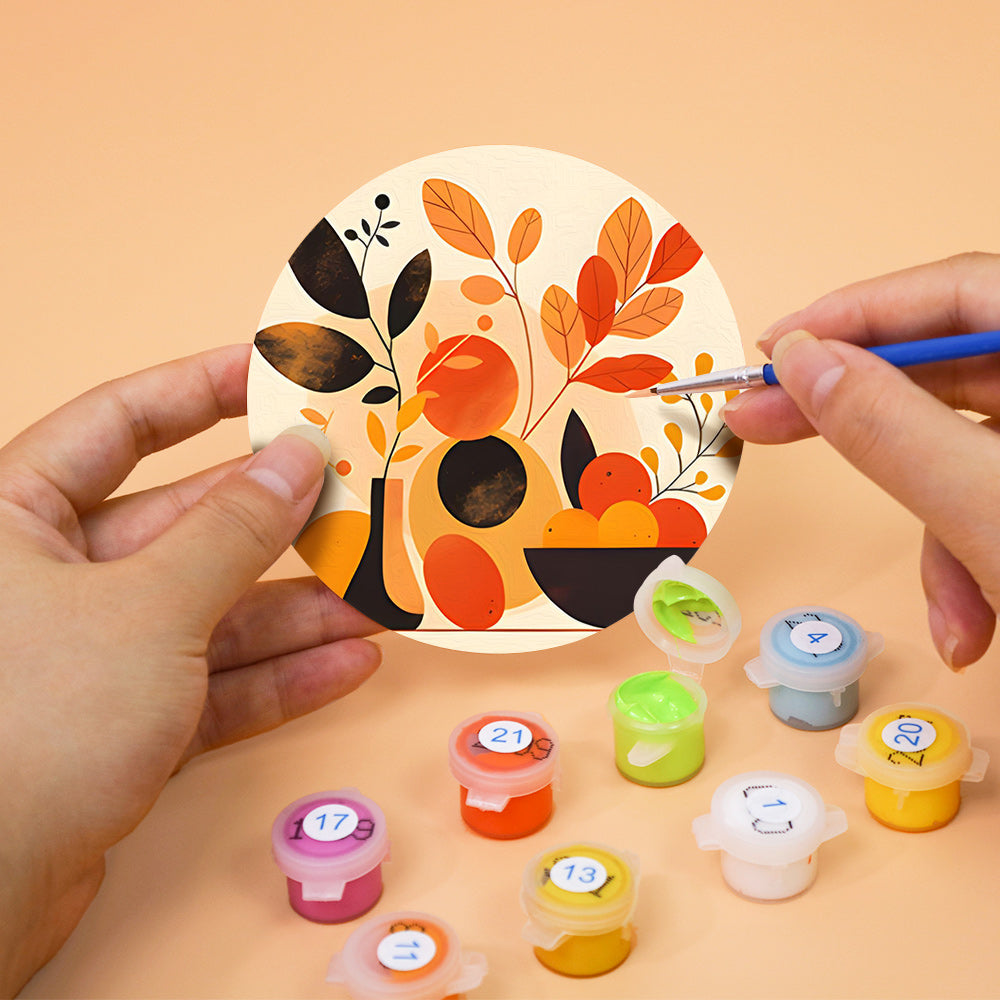 Earthy Elegance Paint by Numbers Coaster depicting pablo picasso famous paintings classic cubism elements.